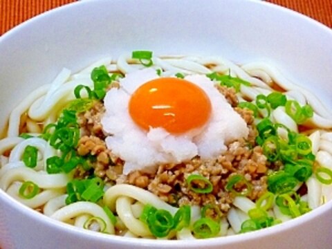 月見スタミナ納豆おろしうどん